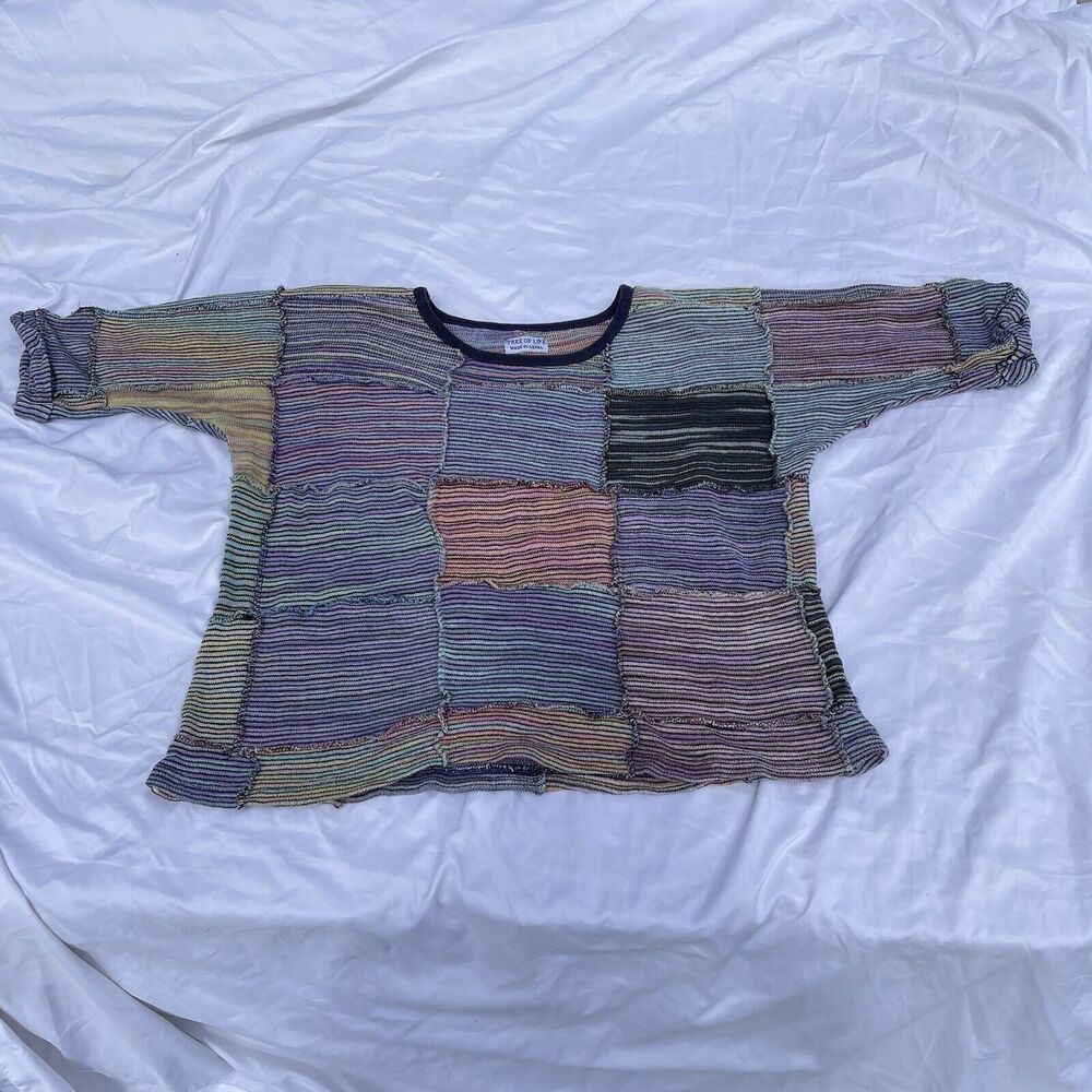 Tree of Life Inspired Tops Boutique Short Sleeve “Free Size” Patchwork Style